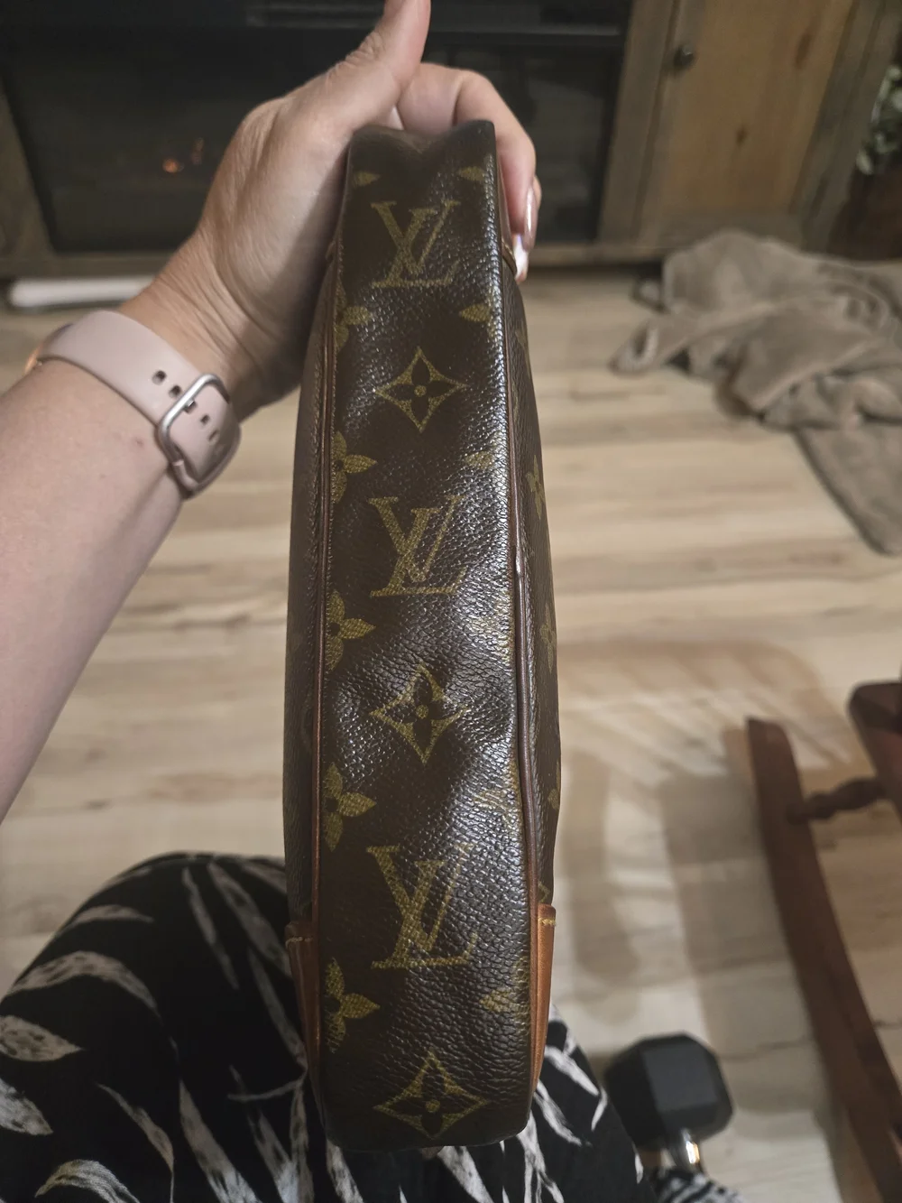 Vintage Marly Dragonne Louis Vuitton Brown Monogram Canvas Wristlet Clutch